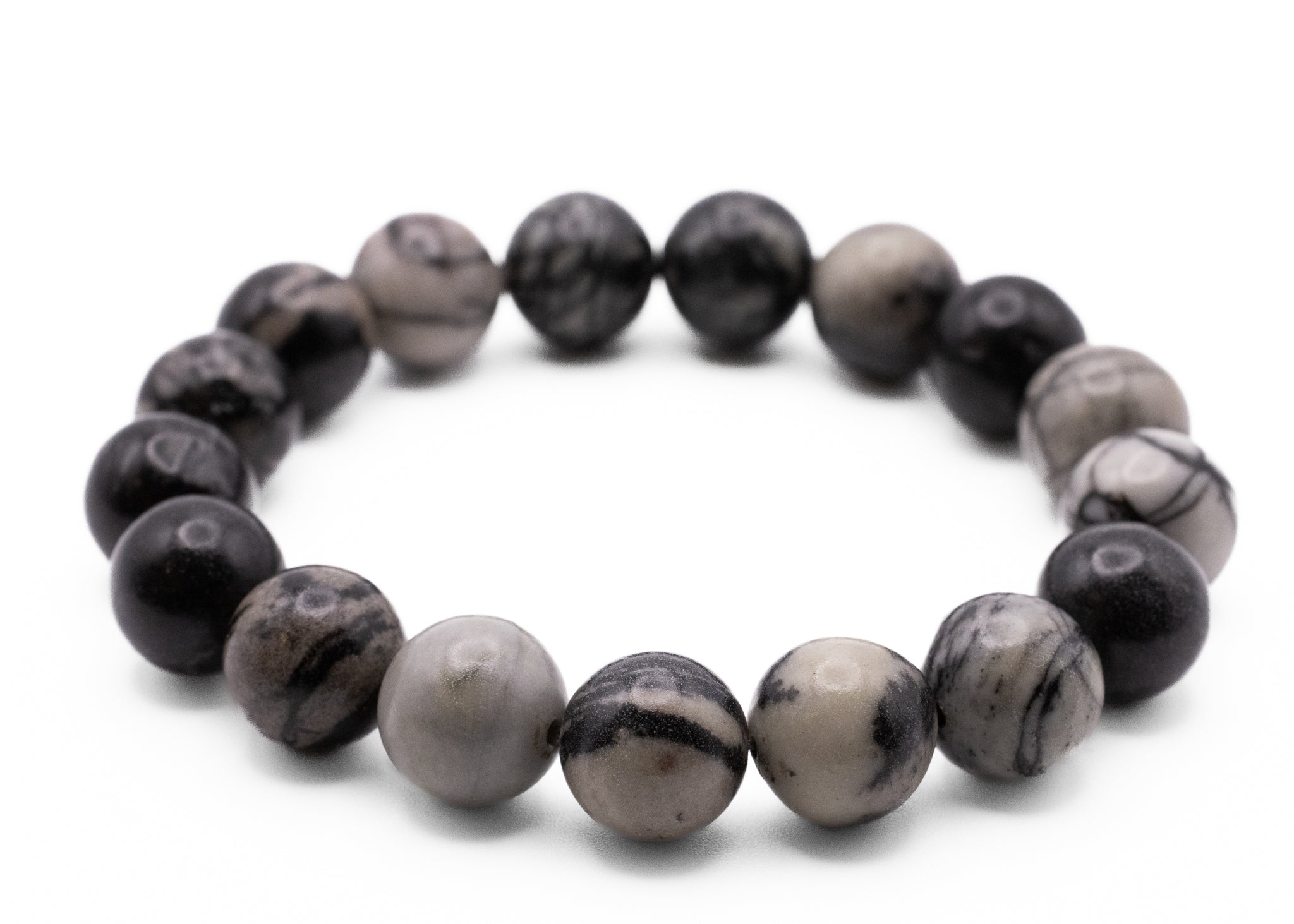 Black Picasso Jasper Stretchy Bracelet