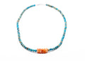 17inch Spiny Oyster And Aqua Sea Sediment Jasper Necklace With Sterling Silver Findings