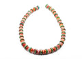 18inch Carico Lake and Red Spiny Oyster Necklace With Sterling Silver Findings.