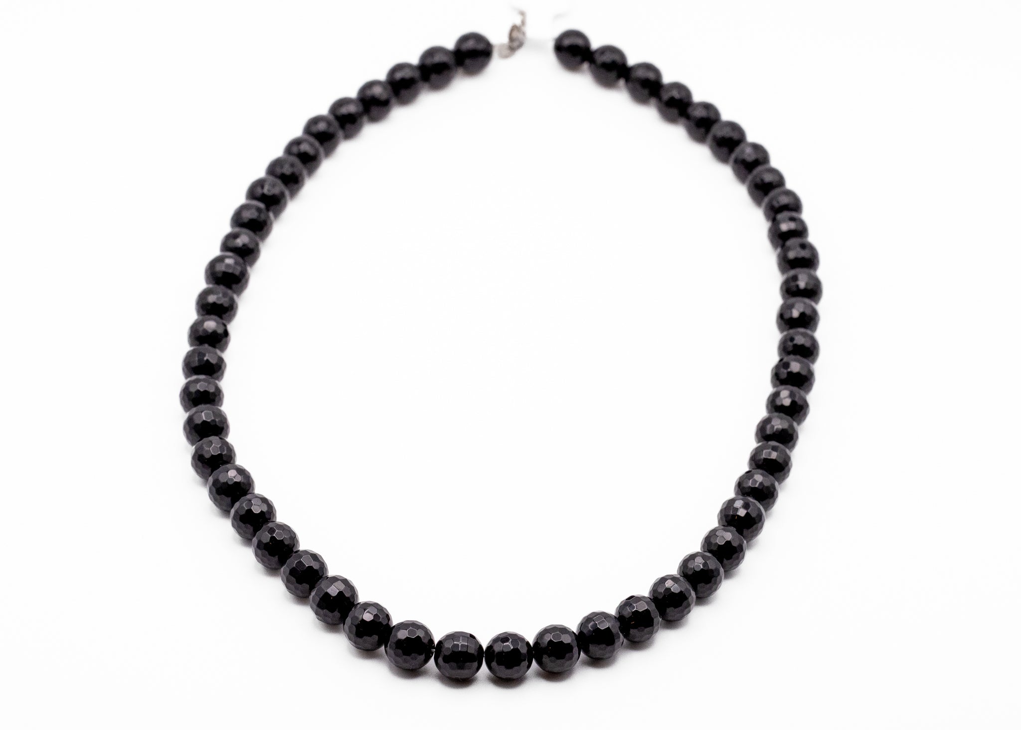 16inch Black Spinel Necklace With Sterling Silver Findings