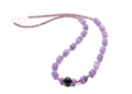 26inch Purple Jade, Black Onyx, and Lepidolite Necklace With Sterling Silver Findings
