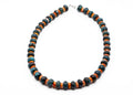 18inch Vintage Hubei Turquoise And Orange Spiny Oyster Necklace With Sterling Silver Findings