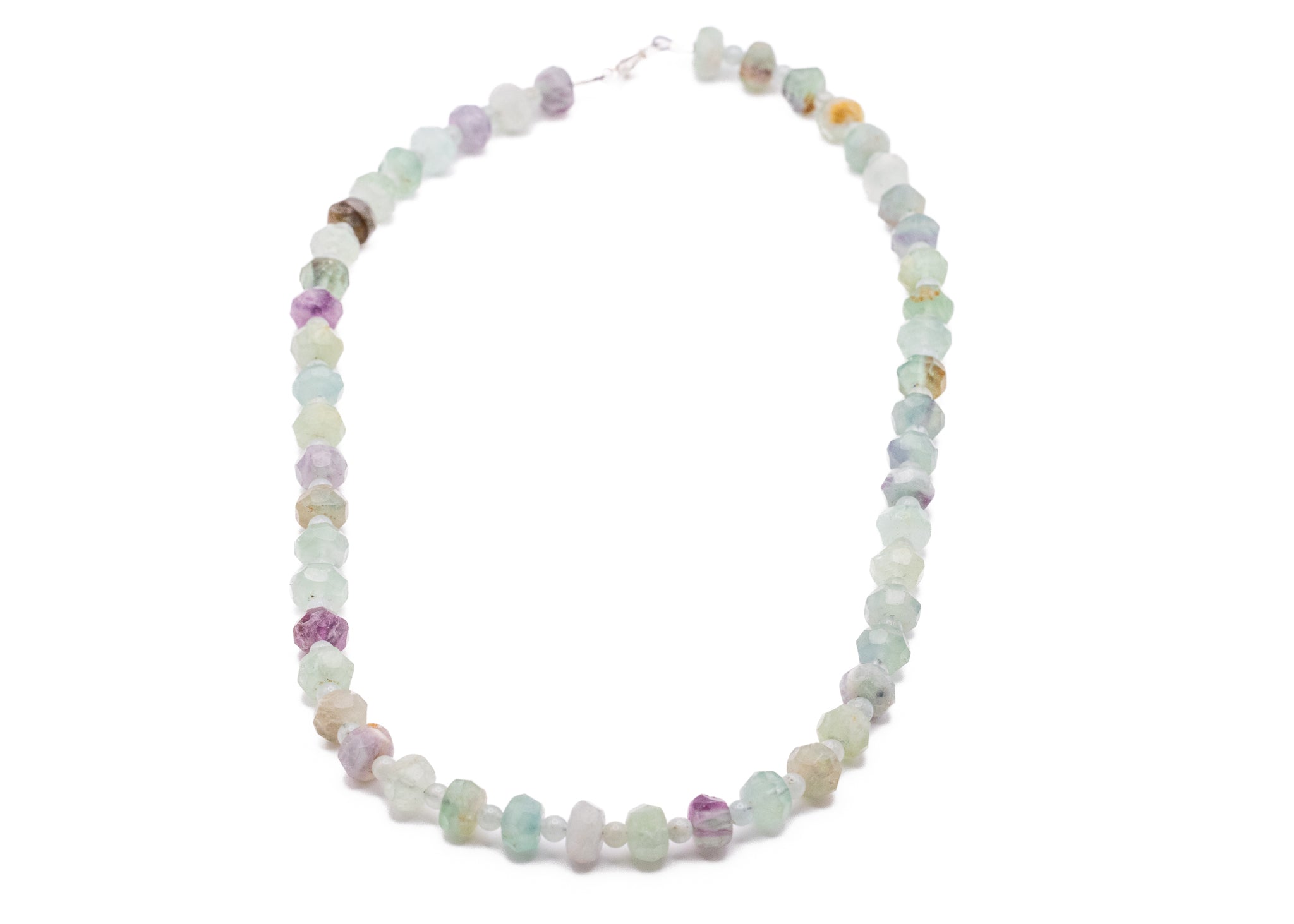 18inch Fluorite And Amazonite Necklace With Sterling Silver Findings