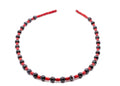 14inch Red Coral And Black Sardonyx Choker Style Necklace With Sterling Silver Findings