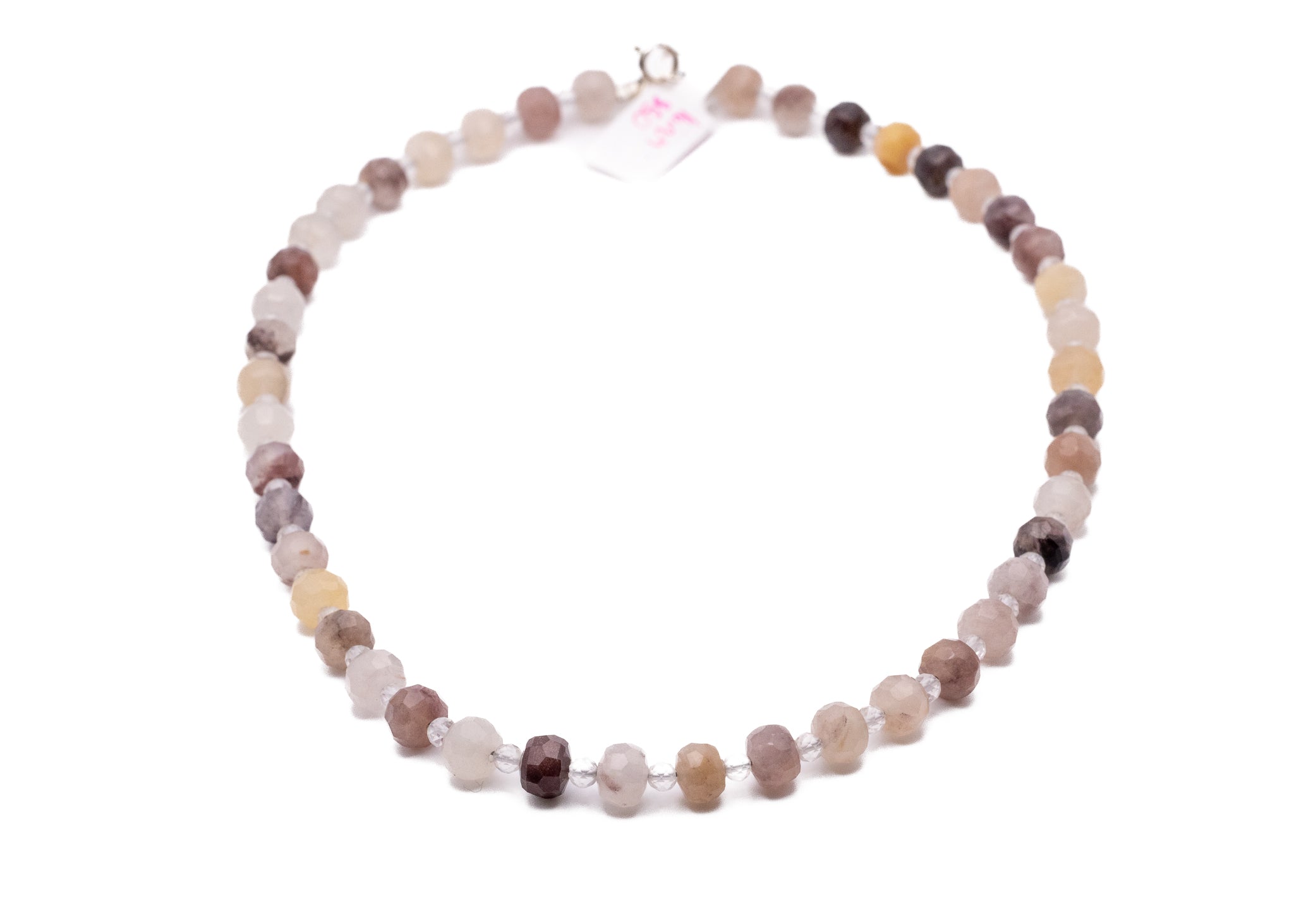 16inch Berry Quartz And Crystal Quartz Necklace With Sterling Silver Findings