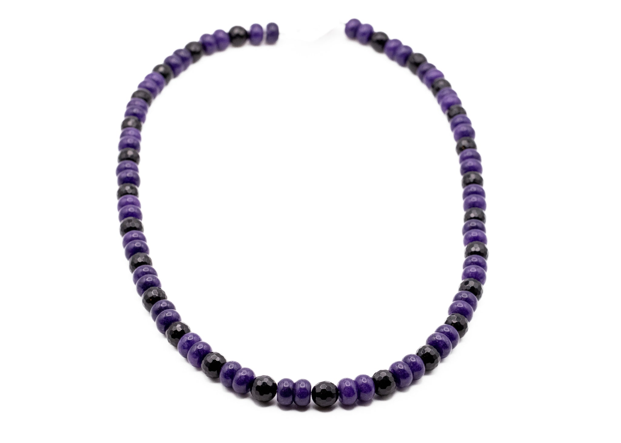 20inch Amethyst And Black Spinel Necklace With Sterling Silver Findings