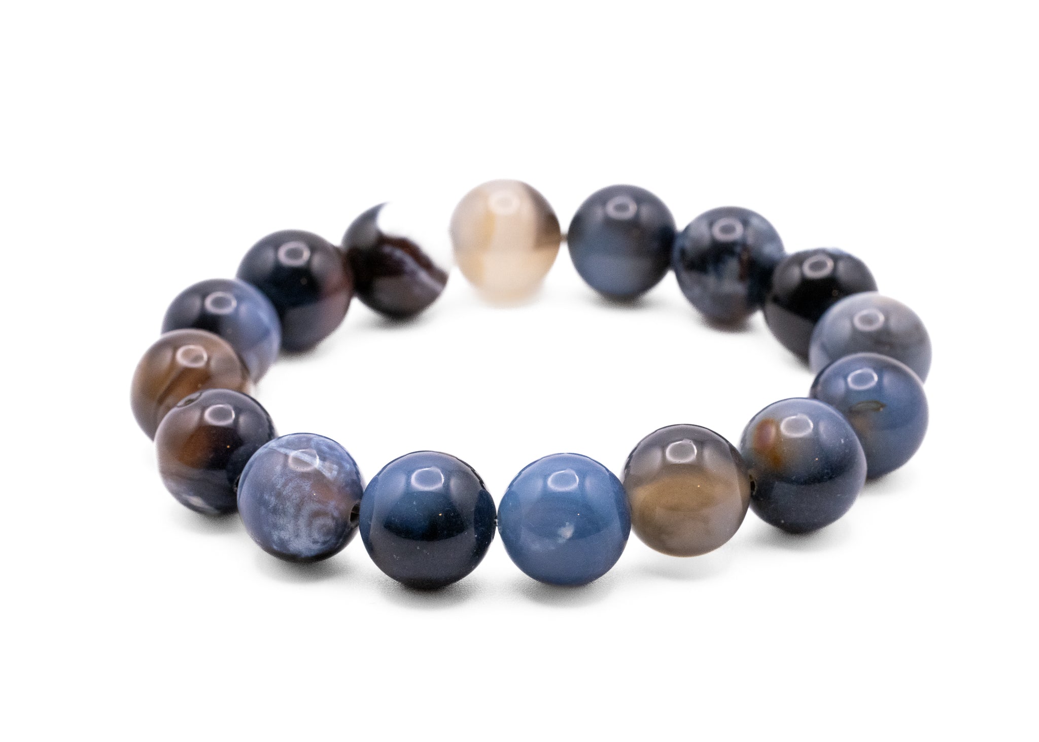 Storm Line Agate Stretchy Bracelet