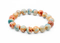 Copper And Sage Agate Stretchy Bracelet