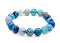 Blue Line Agate Stretchy Bracelet
