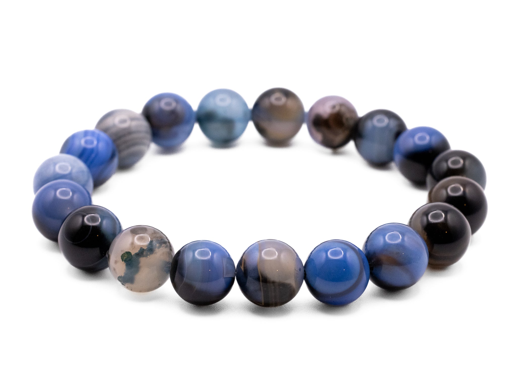 Storm Line Agate Stretchy Bracelet