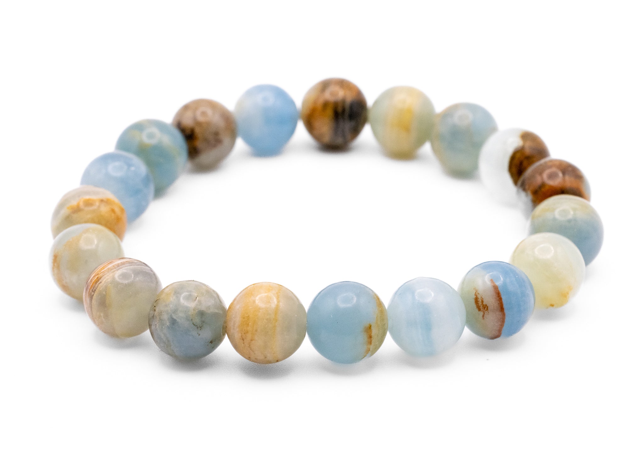 Aquatine Lemurian Blue Calcite Stretchy Bracelet