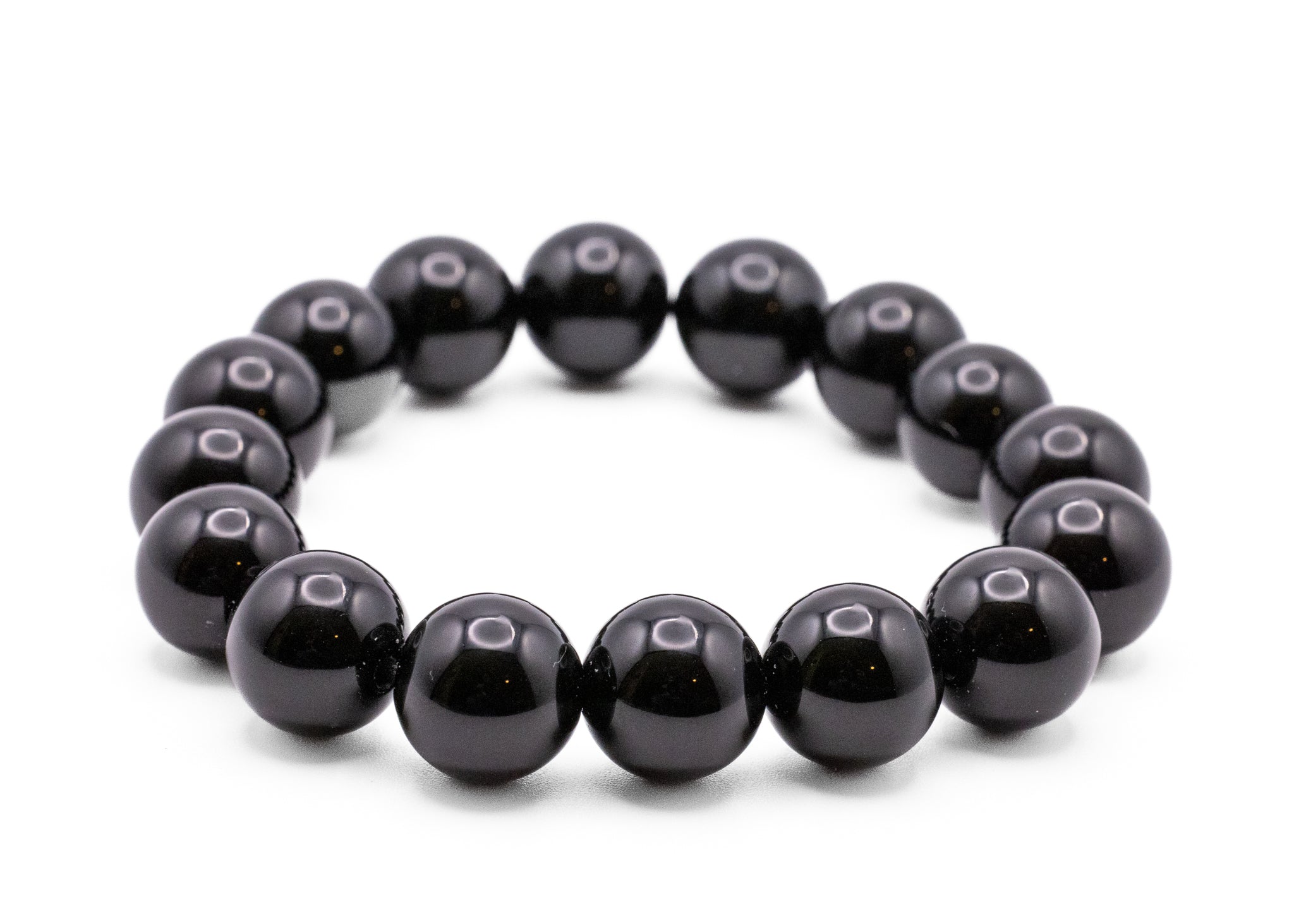 Chunky Black Onyx Stretchy Bracelet