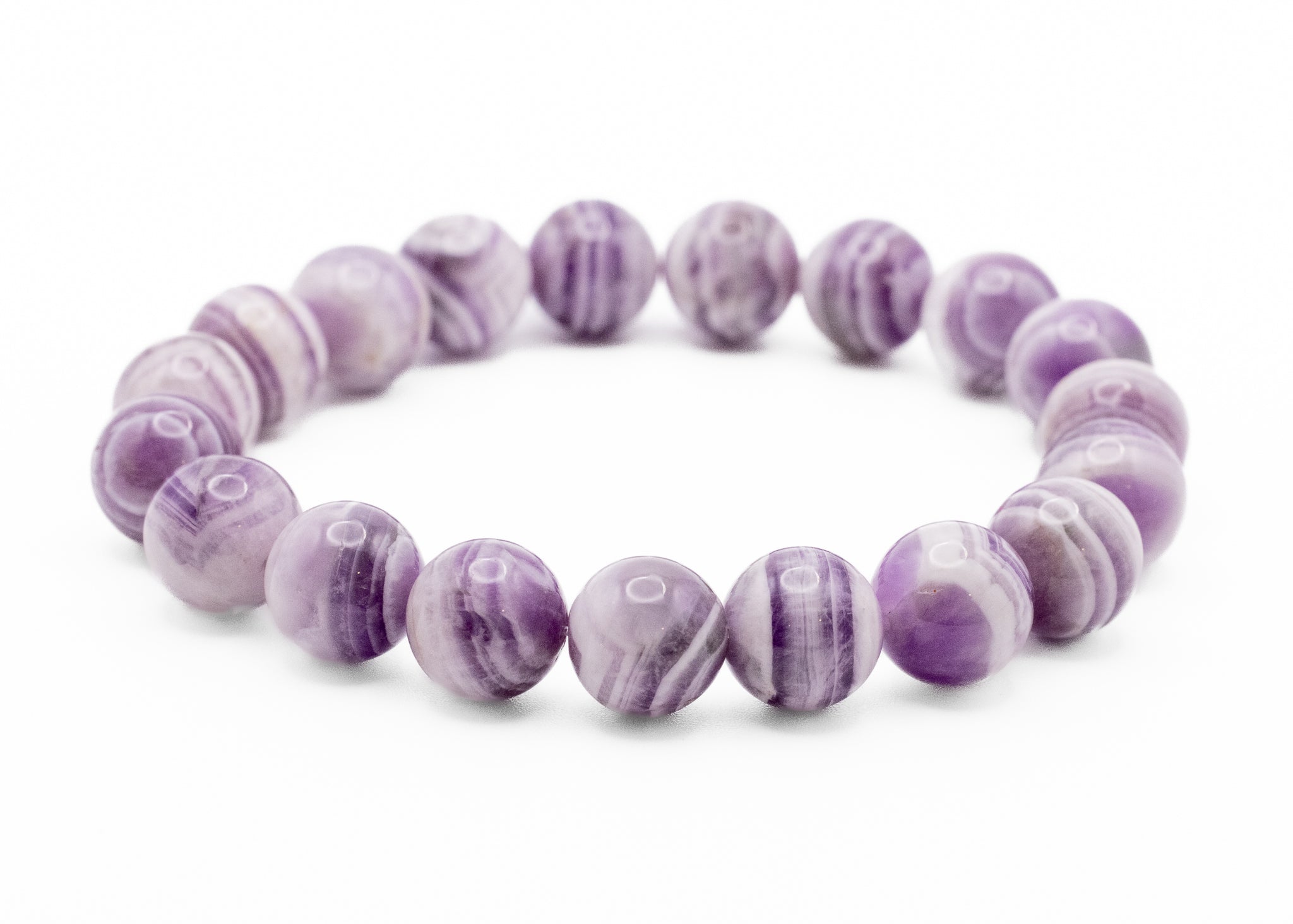 Chevron Amethyst Stretchy Bracelet