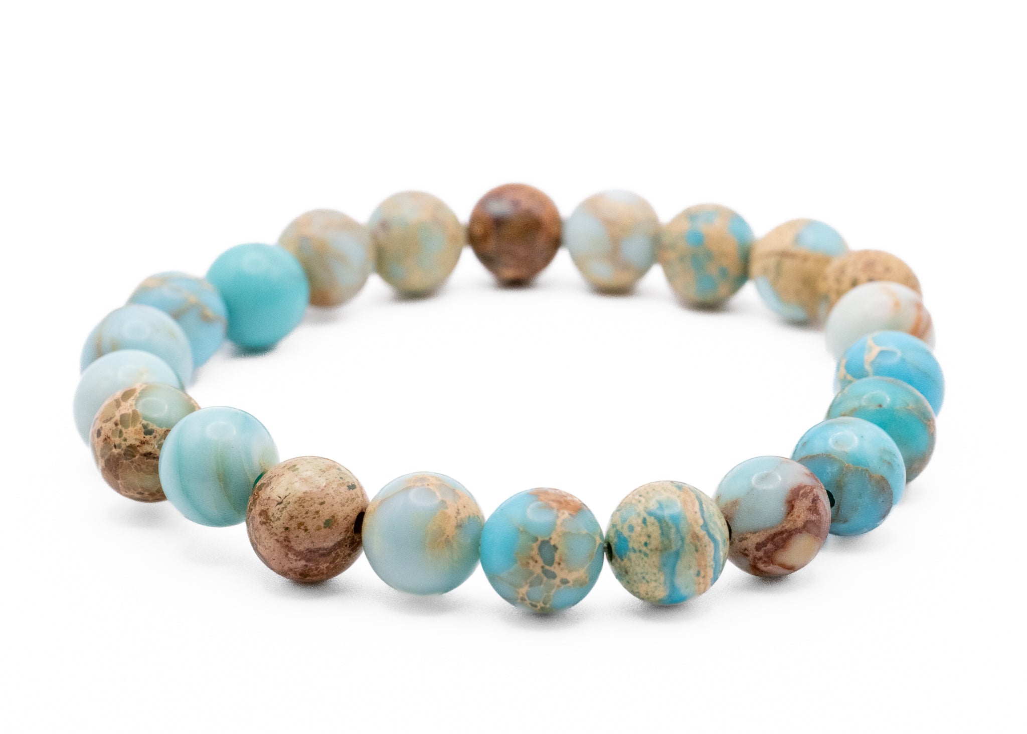 Aqua Tera Jasper Stretchy Bracelet